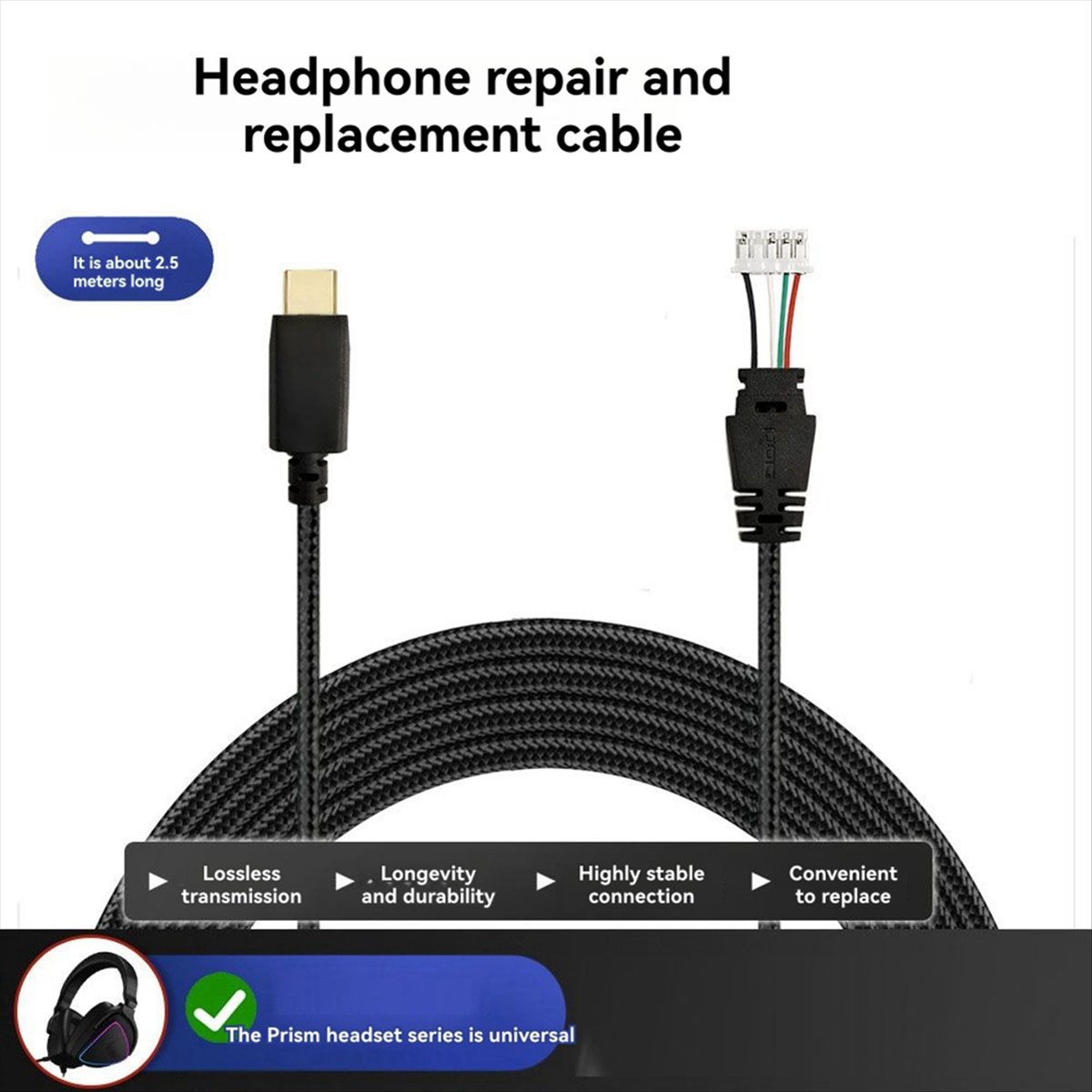 DT75New Arrival Braided Wire f - огляд і ціна Esports Wireless Gaming Headset